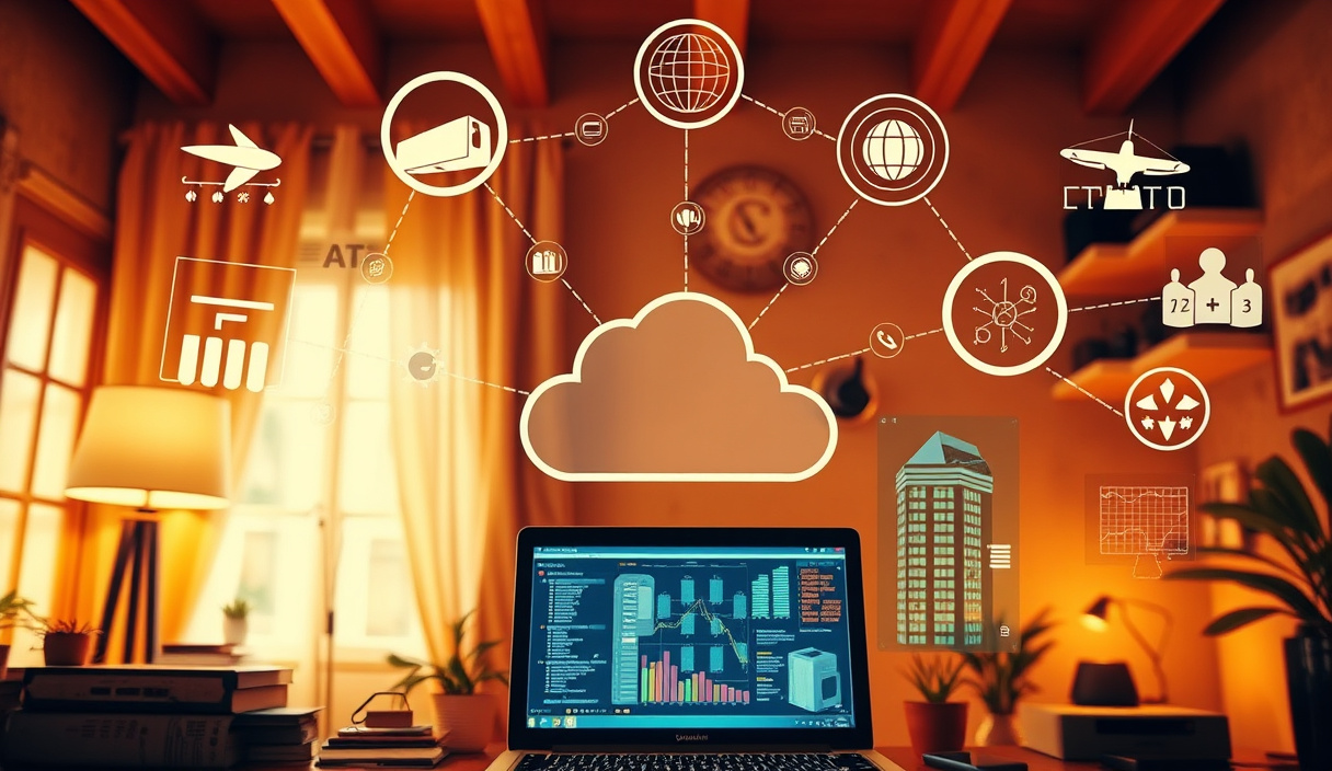 Various connected devices sending telemetry data to a centralized IoT management platform.