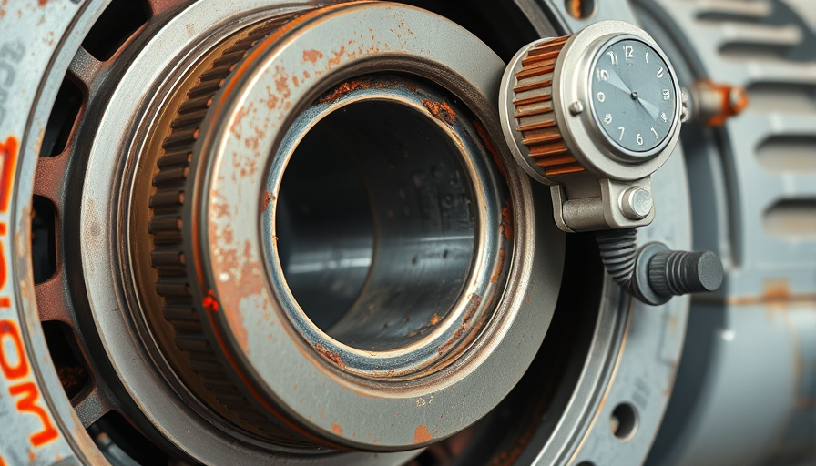 Worn motor bearing showing signs of friction damage monitored by IoT vibration sensors