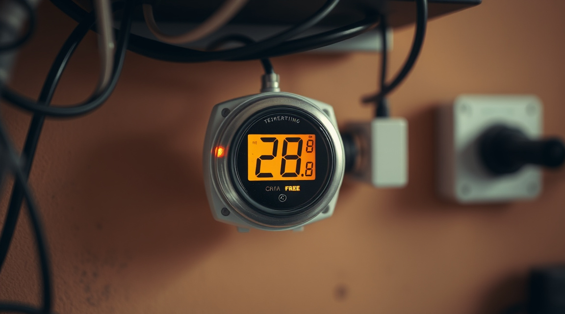 Temperature and humidity sensor device measuring environmental conditions indoors